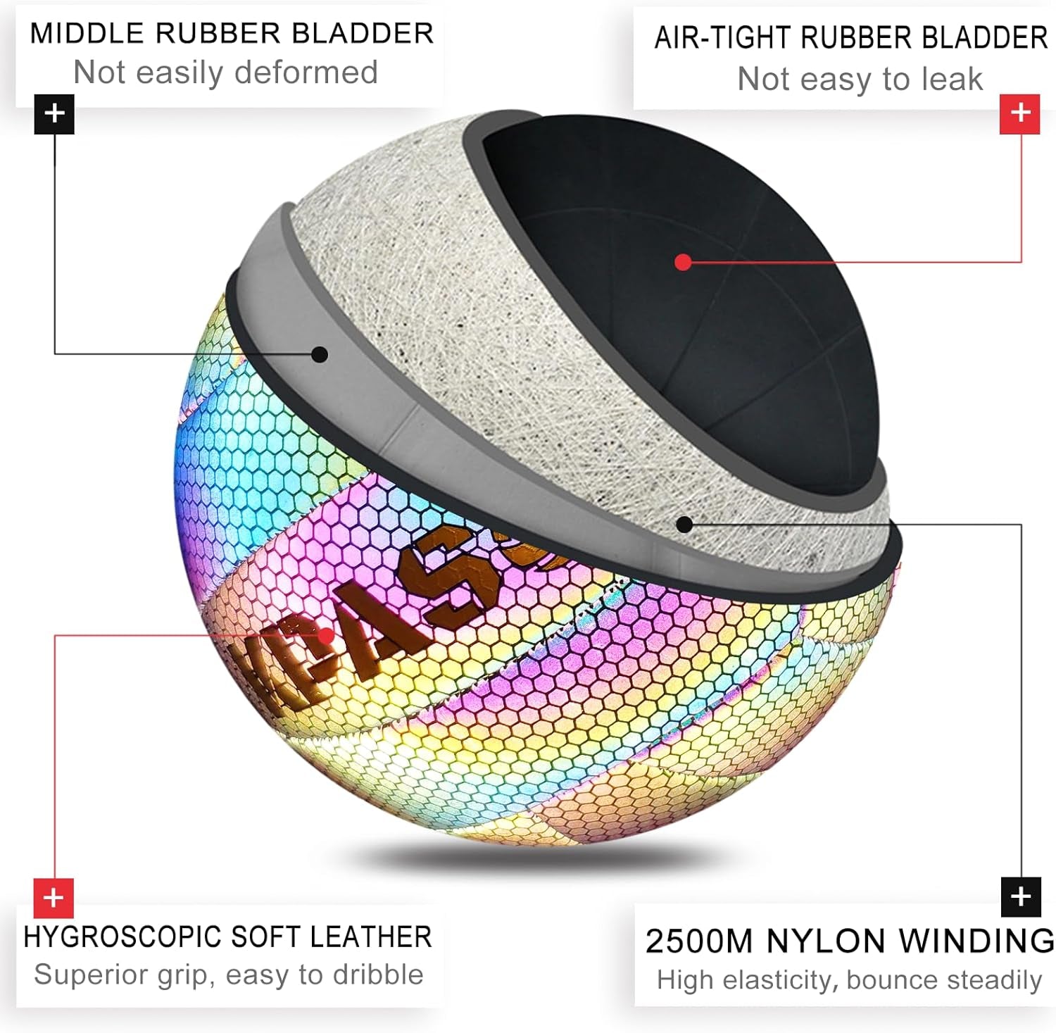 Volleyballs, Holographic Glowing Volleyball Official Size 5, Indoor Outdoor Beach Volleyball Ball for Men Women